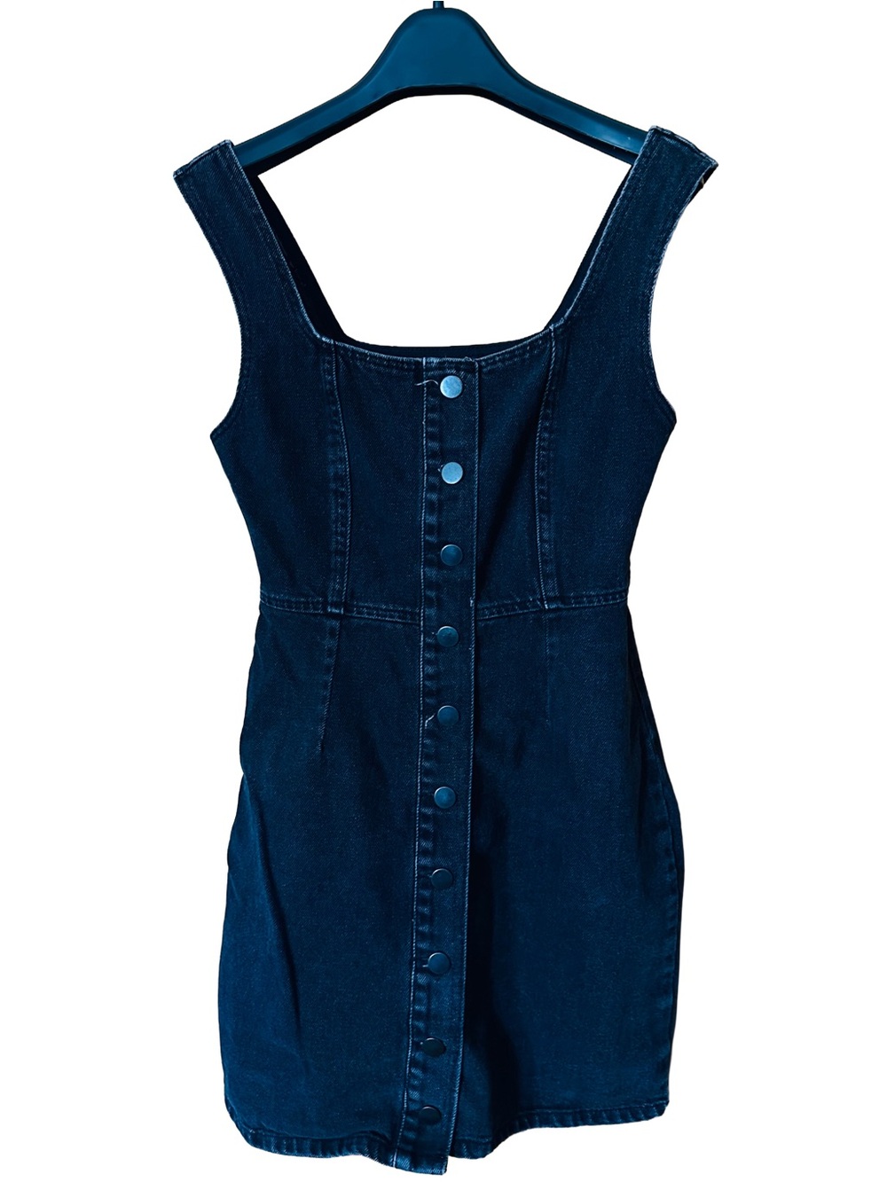 Urban Outfitters Black Button-Front Denim Mini Dress